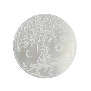 Selenite Charging Plate Round 10cm Tree of Life (Morocco)